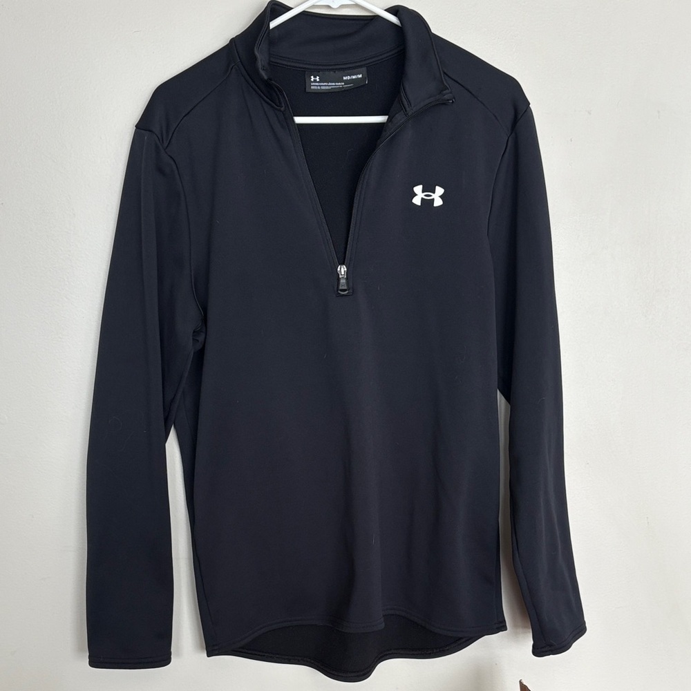 Under Armour Men’s Quarter Zip Pullover Fleece Black Size Medium